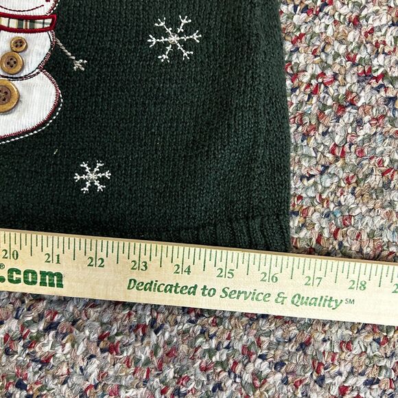 VTG C.J. Banks Women's Dark Green Embellished Christmas Full Zip Sweater Vest 1X - Picture 14 of 14